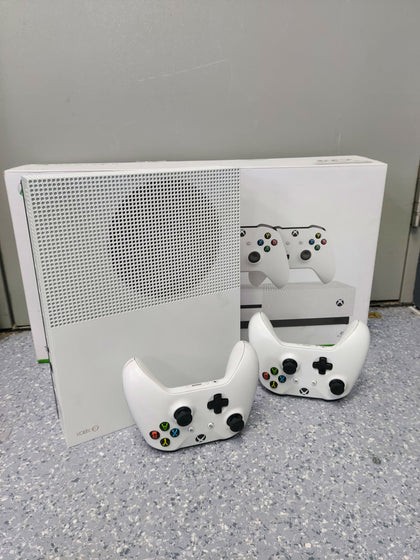 Microsoft Xbox One S Home Gaming Console - 1TB - 2x Pads - White - Boxed.