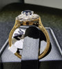 Vintage Style 18ct Diamond Ring With Dark Blue Stone. (P)