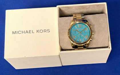 Michael Kors Women's Lexington Chronograph Gold-Tone Stainless Steel Bracelet Watch - Gold.