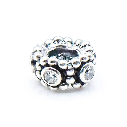Pandora Her Majesty Sterling Silver Spacer With Clear Zirconia.