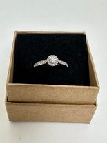 9ct Yellow Gold 0.33ct Diamond Set Halo Solitaire Ring ****Easter treat****.