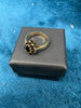 9ct ring with black stones 3g
