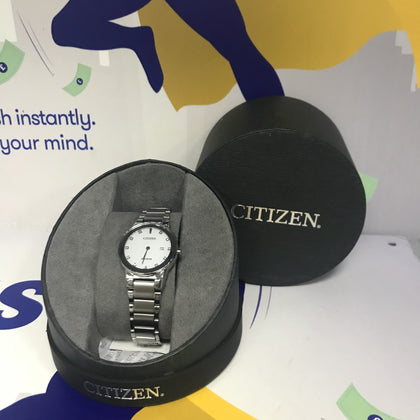 Citizen Eco-Drive Ladies Axiom Diamond Stainless Steel Watch GA1050-51B.