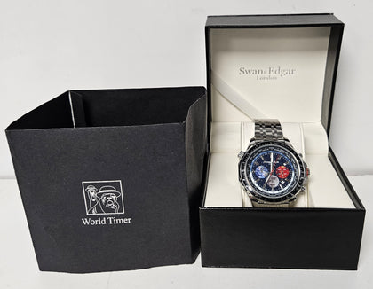 *Sale*  Swan & Edgar World Timer Steel Watch.