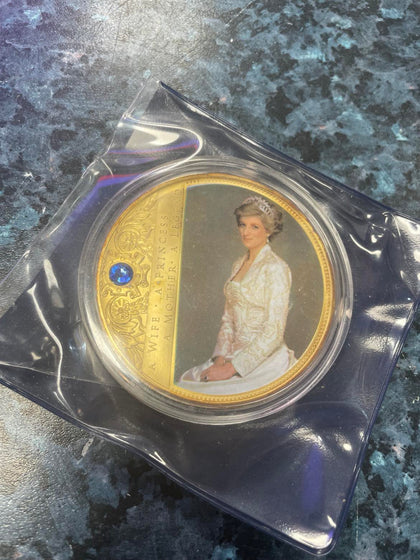 Princess Diana Coin with Blue Stone - Portraits of a Princess