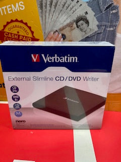 Verbatim External Slimline USB CD / DVD Writer - Black.