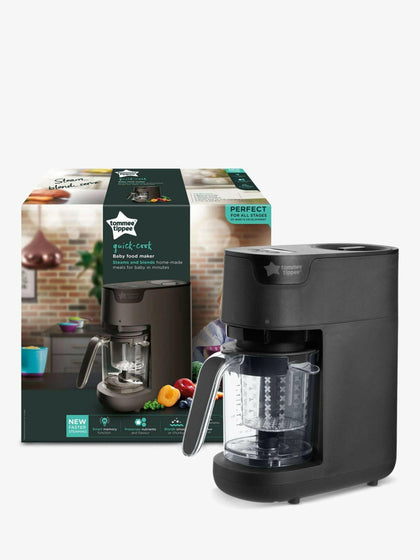 Tommee Tippee Quick Cook Baby Food Maker, Blender and Steamer Black.