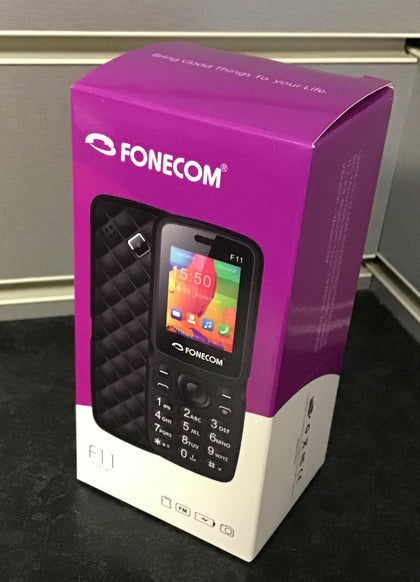 **BOXED & BRAND NEW** FONECOM F11 Mobile Phone **BLACK** - Dual SIM - Unlocked.