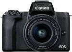 canon eos m50 mark 2, 18-44mm lens, with battery charger & case.