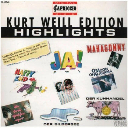 Kurt Weill - Kurt Weill Edition Highlights (Compact Disc CD).