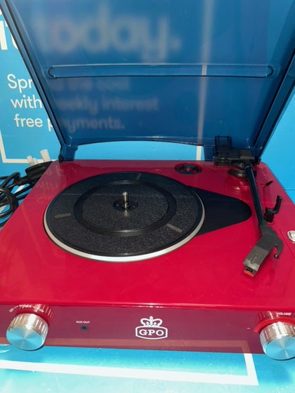 Gpo Stylo Record Player Turntable - Red.