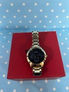 HUGO BOSS LADIES WATCH - ROSE GOLD AND BLUE - BOXED.