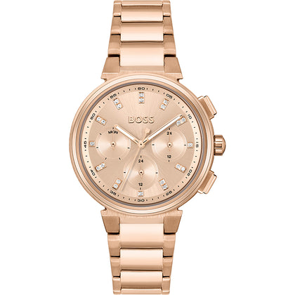 Boss One Rose Gold Plated Crystal Watch 1502678.