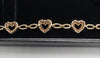 9CT Gold Bracelet with Clear Stone Hearts - 8"