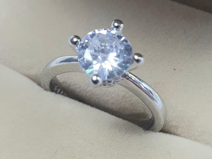 1ct MOISSANITE & Sterling Silver Size L Ring  - LEYLAND.