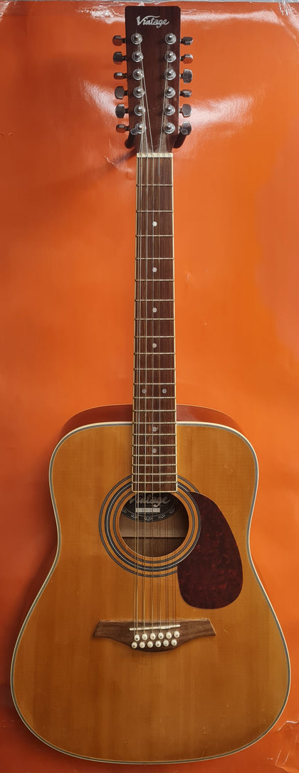 **Sale** Vintage V400-12 Dreadnought 12-String Acoustic Guitar **Collection Only**.