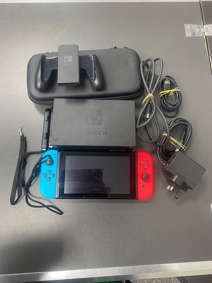 Nintendo Switch Console (Neon Red/Neon blue)-with accessories.